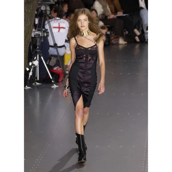 Dolce & Gabbana Vintage 1990s Black Satin and Mesh Bustier Dress - Picture 10 of 10